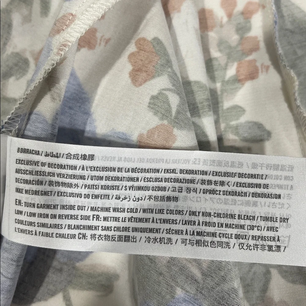 Abercrombie & Fitch Camille Dress cream blue green floral print size Large women - Picture 12 of 16